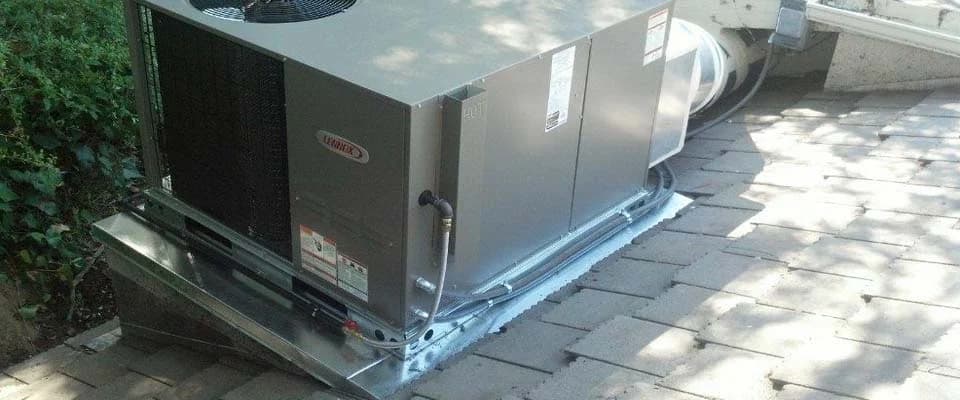 Lennox package unit maintained by Cal Climate Corp during a seasonal tune-up